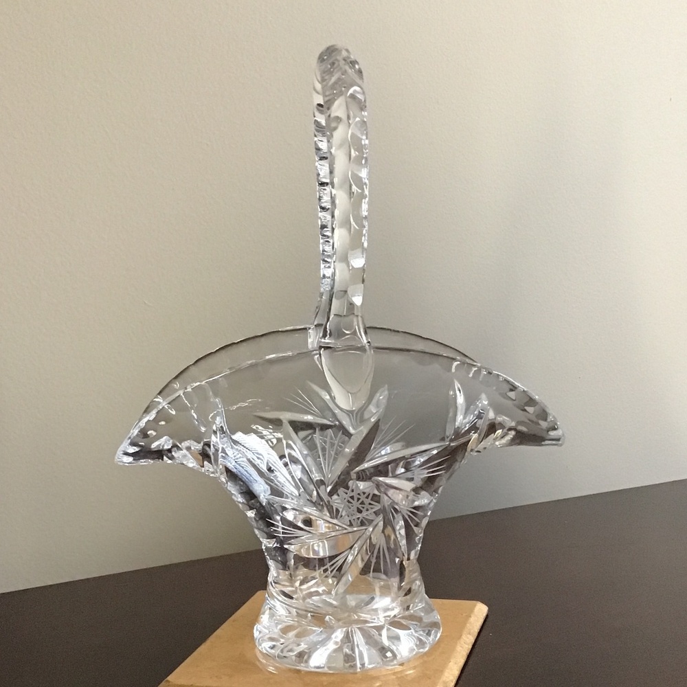 Vintage Crystal Basket Star of David